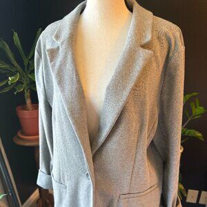 a new day Gray Stretch Single-Breast Jersey Blazer | Size L